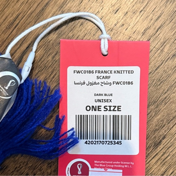 Blue and Red FIFA World Cup Scarf France Football Scarf unisex - Picture 5 of 8